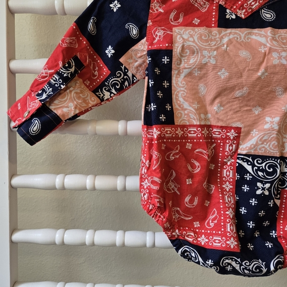 Wrangler Infant/Toddler Patchwork Onesie Size 6-9 Months - Picture 10 of 11